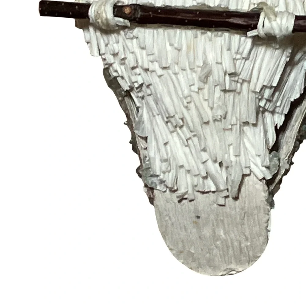 Unbranded Owl Ornament White Good Rustic Woodland Textured Decor